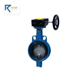 شیر پروانه‌ای ویفری گیربكسی چدنی میراب (دیسک SS304)